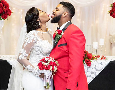 Porcia Mann and Lyhnard Morrison on their big day.